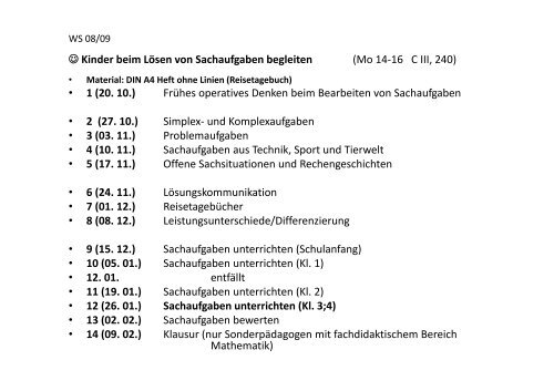 Kinder beim Lösen von Sachaufgaben begleiten (Mo 14-16 C III ...