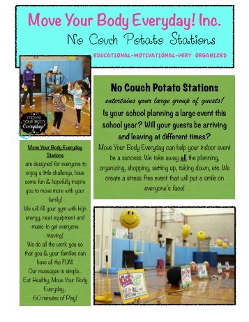 No Couch Potato Stations Brochure - Move Your Body Everyday!