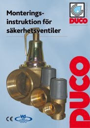 Monterings- instruktion för säkerhetsventiler - Duco