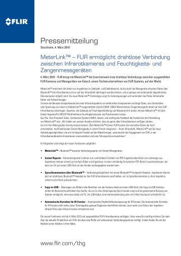 Pressemitteilung - Flir Systems