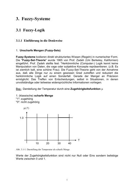 Kapitel 3: Fuzzy Systeme