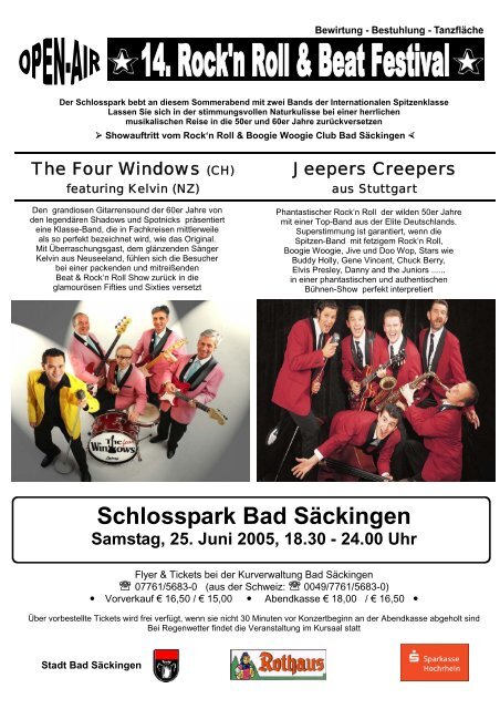 Schlosspark Bad Säckingen Samstag, 25. Juni 2005, 18.30 - 24.00 ...