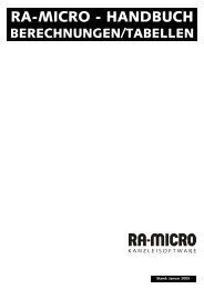 x berechnungen/tabellen - RA-Micro Software GmbH