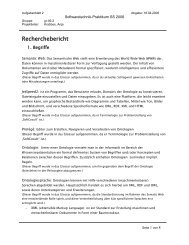 Recherchebericht - Softwaretechnik-Praktikum