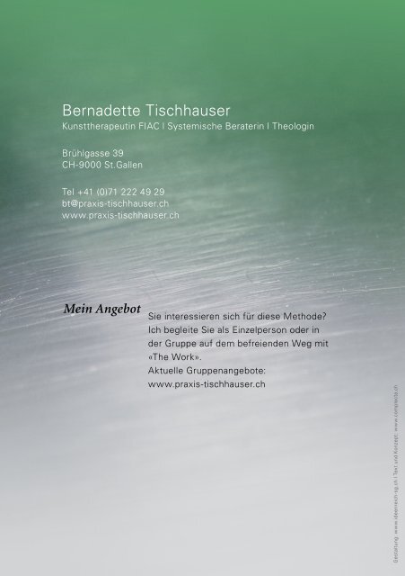 The Work (pdf, 453KB) - Bernadette Tischhauser