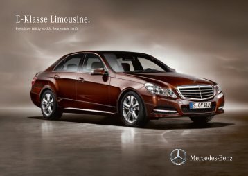 Preisliste Mercedes-Benz E-Klasse Limousine W212 vom 23.09.2010.