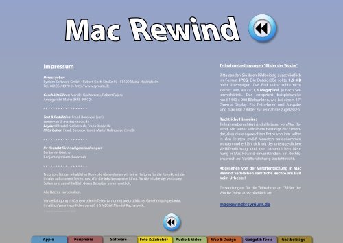 Mac Rewind - Issue 47/2009 (198) - MacTechNews.de - Mac Rewind