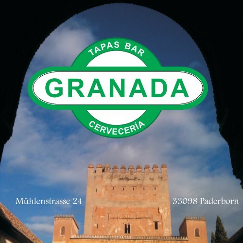 Speisekarte Tapasbar Granada
