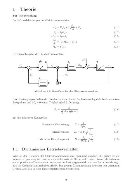 Dynamisches Betriebsverhalten - EAL Lehrstuhl für Elektrische ...