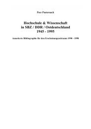 Hochschule & Wissenschaft in SBZ / DDR ... - Peer Pasternack