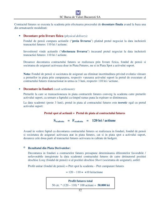 introducere in instrumente financiare derivate - Bursa de valori ...