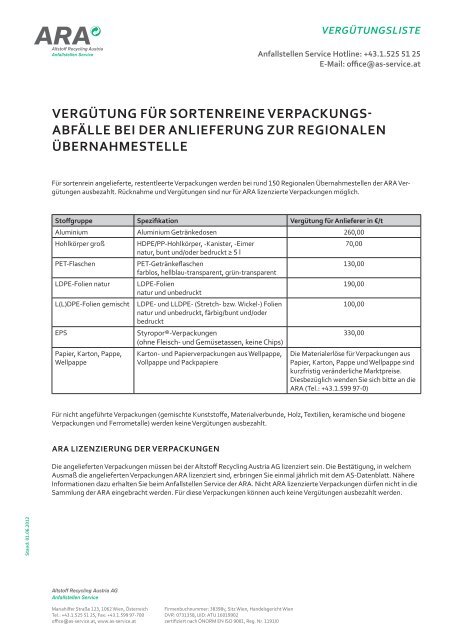 [pdf] 285 K B - Altstoff Recycling Austria