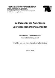 Leitfaden - Technologie und Innovationsmanagement - TU Berlin