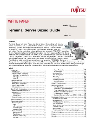 Terminal Server Sizing Guide - Fujitsu
