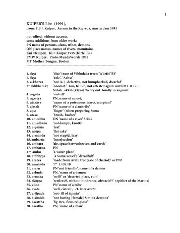 1 KUIPER'S List (1991), - People.fas.harvard.edu