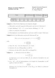 Klausur zur Linearen Algebra II 25.07.08, 10-12 Uhr Bergische ...