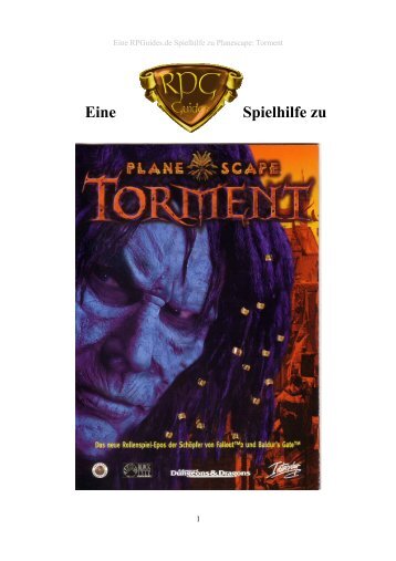 Planescape: Torment Guide als PDF - RPGuides