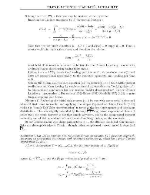 Processus de Markov, de Levy, Files d'attente, Actuariat et Fiabilité ...