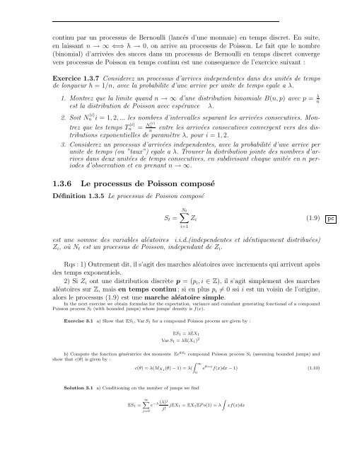 Processus de Markov, de Levy, Files d'attente, Actuariat et Fiabilité ...