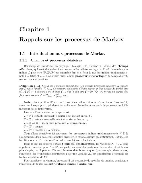 Processus de Markov, de Levy, Files d'attente, Actuariat et Fiabilité ...