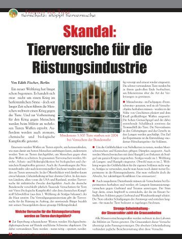 Tierschutz (pdf-download der Artikel) - Magazin Freiheit für Tiere