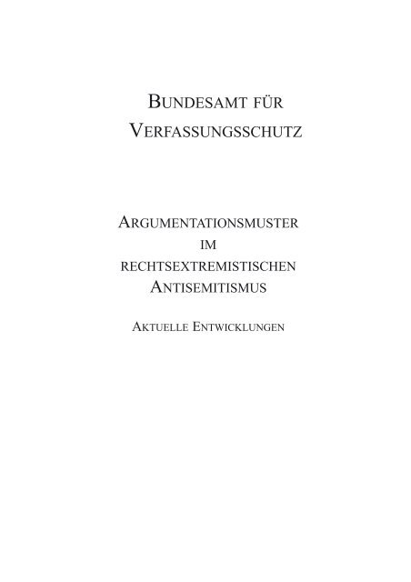 Argumentationsmuster im rechtsextremistischen Antisemitismus (PDF)