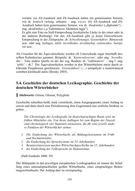 ASPEKTE DES DEUTSCHEN WORTSCHATZES - MEK