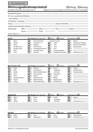 Wohnungsabnahmeprotokoll - Mieterverband