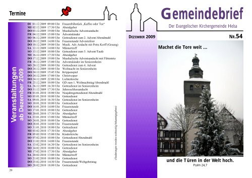 Gemeindebrief - Die Kirchengemeinden in HELSA