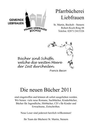 Die neuen Bücher 2011