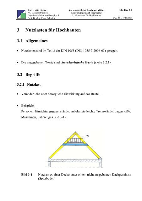 Einwirkungen auf Tragwerke