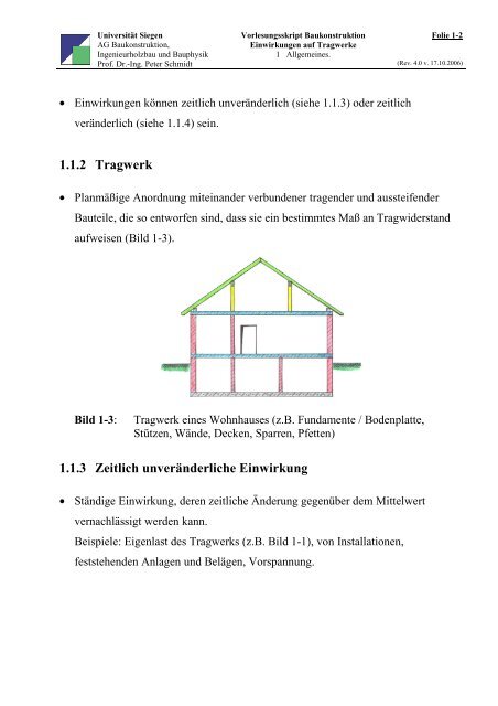 Einwirkungen auf Tragwerke