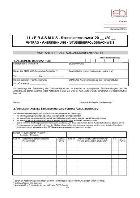 Antrag auf Anerkennung