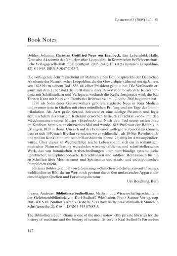 Book Notes - Gesnerus