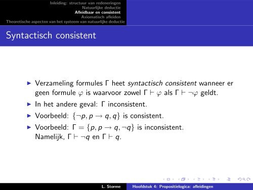 Hoofdstuk 4: Propositielogica: afleidingen