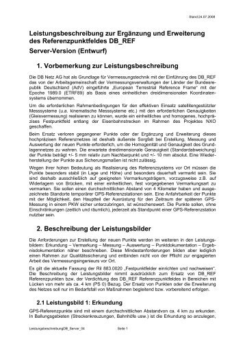 Leistungsbeschreibung zur Ergänzung und Erweiterung des Referen