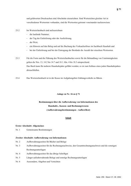 Landeshaushaltsordnung für Baden-Württemberg (LHO) Allgemeine ...