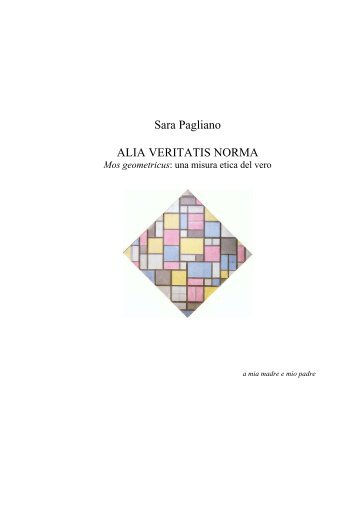 Sara Pagliano ALIA VERITATIS NORMA - Lettere e Filosofia ...