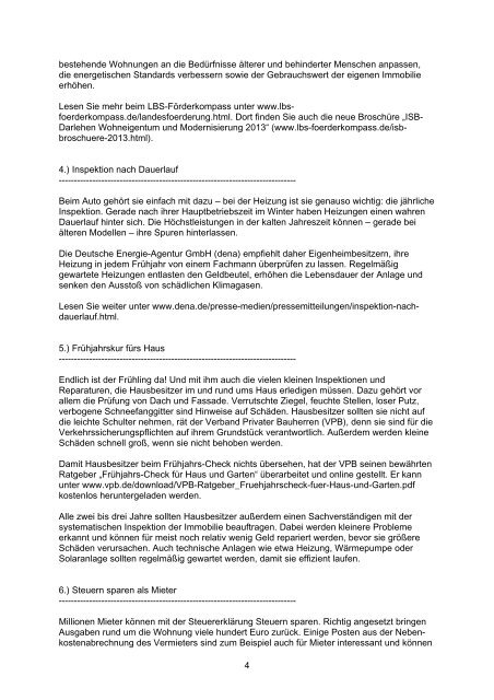 LBS Rheinland-Pfalz Newsletter April 2013 vom 19.04.