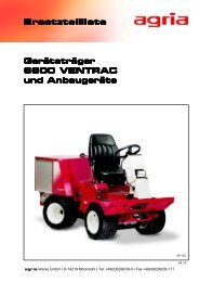 Geräteträger 6600 VENTRAC und Anbaugeräte Ersatzteilliste - agria