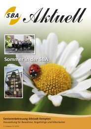 Sommer in der SBA - Seniorenbetreuung Altstadt der Prot ...