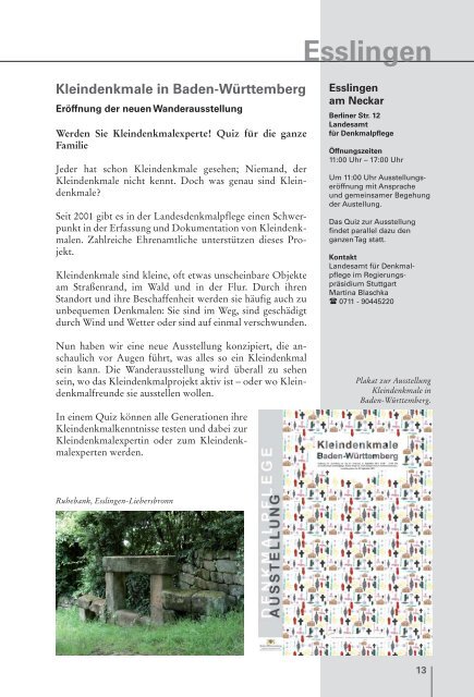 Tag des offenen Denkmals 2013 - Denkmalpflege Baden-Württemberg