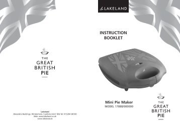 INSTRUCTION BOOKLET Mini Pie Maker - Lakeland