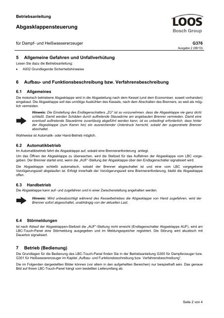 Abgasklappensteuerung