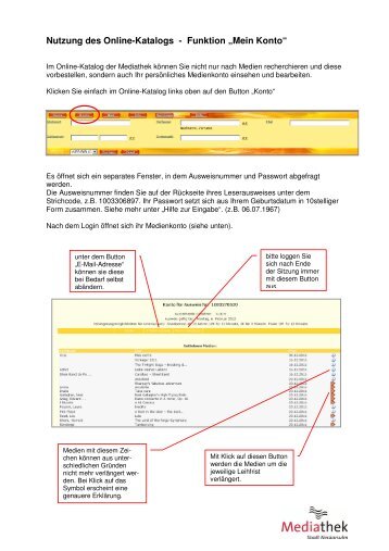 Hilfe zur Nutzung des Online-Kontos - Mediathek Neckarsulm