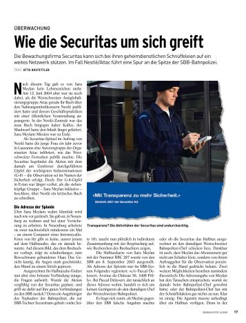 Wie die Securitas um sich greift - MultiWatch