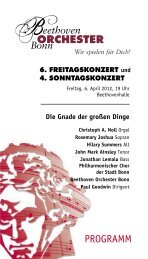 PROGRAMM - Beethoven Orchester Bonn