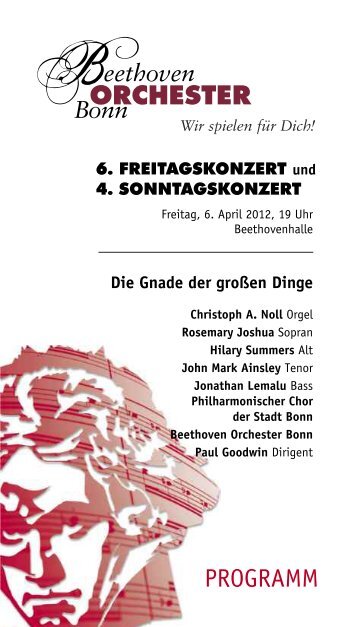 PROGRAMM - Beethoven Orchester Bonn