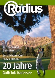 + Insert: 20 Jahre Golfclub Karersee - Mediaradius