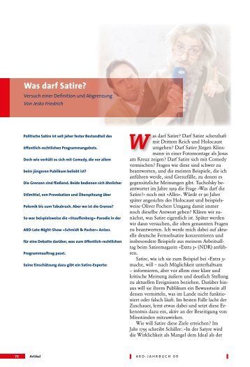 ARD-Jahrbuch 09: Was darf Satire?